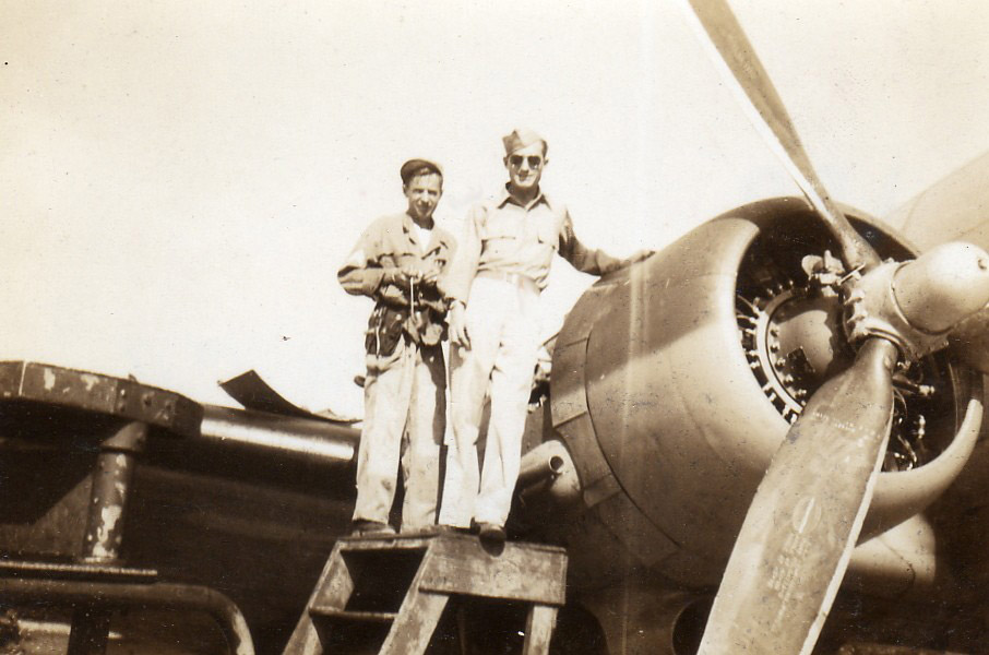 Bette's father with plane in WWII